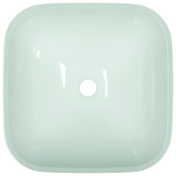 vidaXL Handfat glas 42x42x14 cm vit Vit