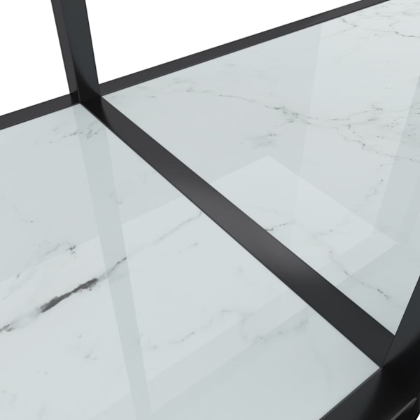 vidaXL Konsolbord vit 200x35x75,5 cm härdat glas Vit