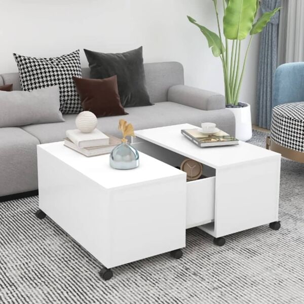 vidaXL Soffbord vit 75x75x38 cm konstruerat trä Vit