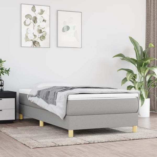vidaXL Ramsäng ljusgrå 100x200 cm tyg Grå