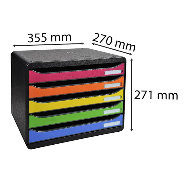 Exacompta Dokumentfack Pro set Plus Horizon med 5 lådor Harlequin