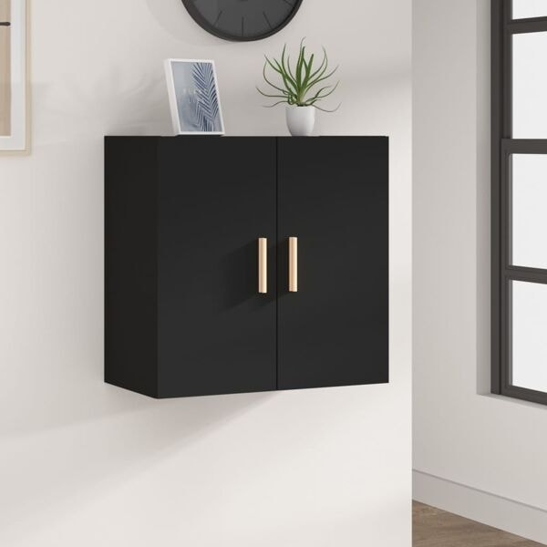 vidaXL Väggskåp svart 60x30x60 cm konstruerat trä Svart
