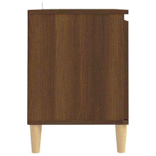 vidaXL TV-bänk med massiva träben brun ek 103,5x35x50 cm Brun