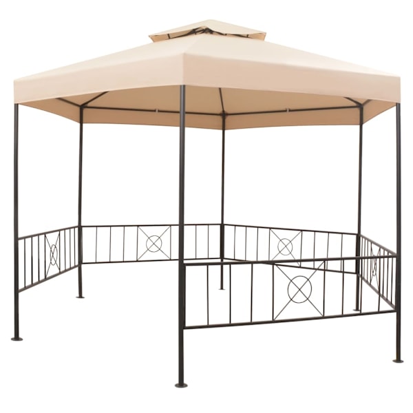 vidaXL Paviljong hexagonal 323x265 cm beige Beige