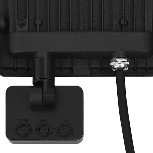 vidaXL Strålkastare med sensor 10 W LED varmvit Svart