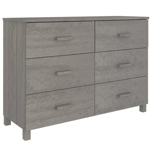 vidaXL Skänk HAMAR ljusgrå 113x40x80 cm massiv furu grå