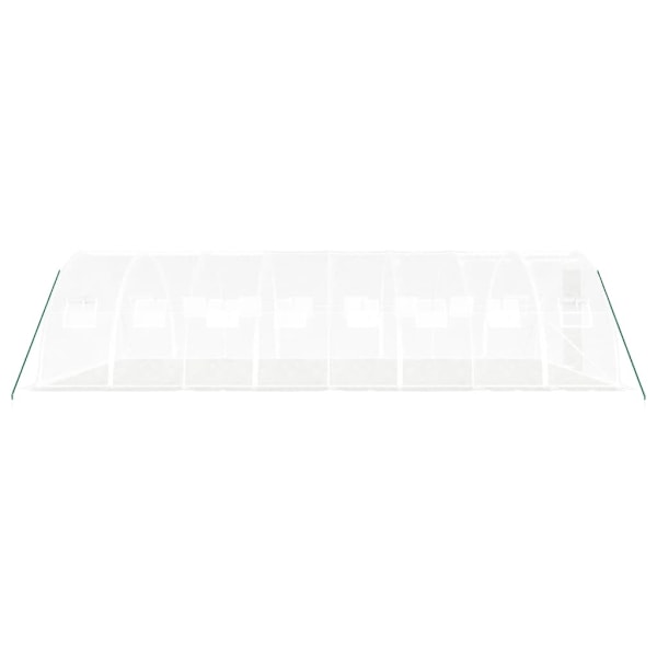 vidaXL Växthus med stålram vit 32 m² 8x4x2 m Vit