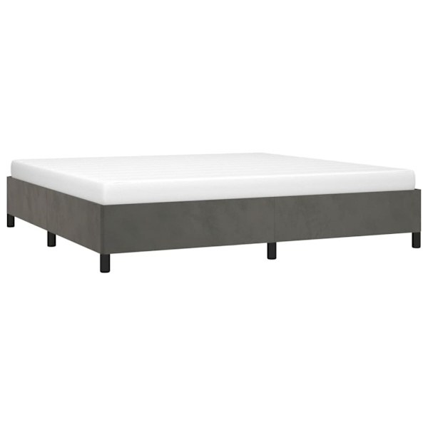 vidaXL Sängram mörkgrå 200x200 cm sammet Grå