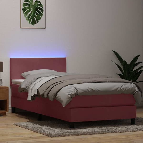 vidaXL Ramsäng med madrass rosa 90x210 cm sammet Rosa