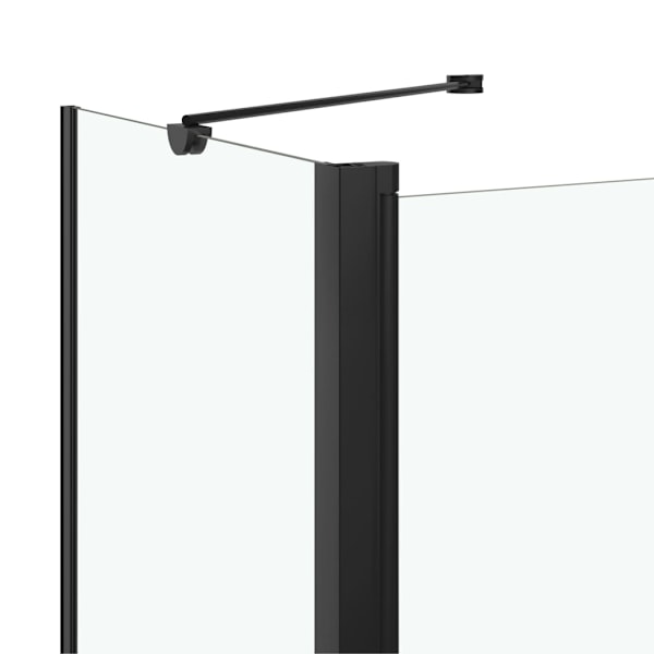 vidaXL Duschvägg fällbar ESG 120x68x130 cm svart