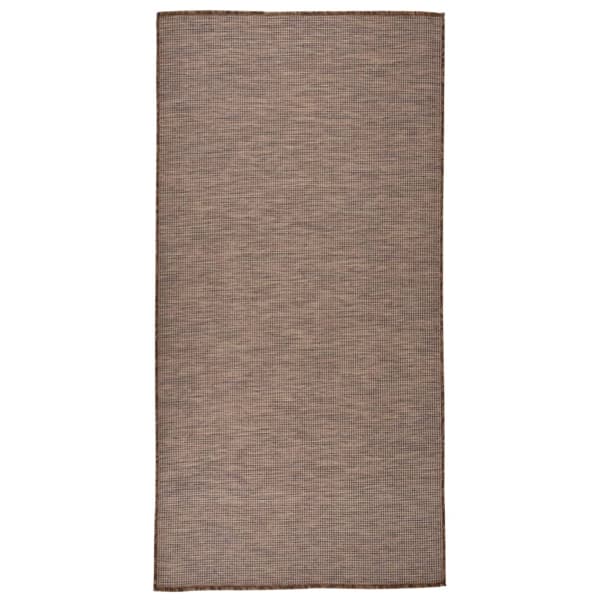 vidaXL Utomhusmatta plattvävd 100x200 cm brun Brun