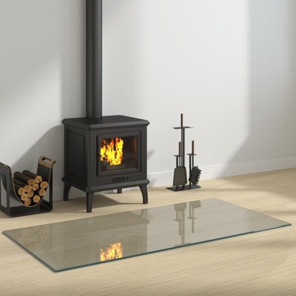 vidaXL Glasskiva för öppen spis rektangulär 120x60 cm