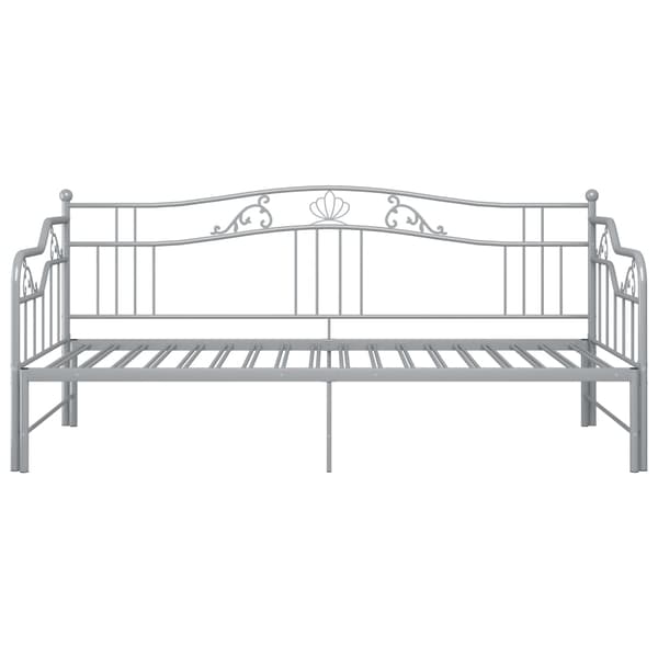 vidaXL Utdragbar sängram bäddsoffa grå metall 90x200 cm grå