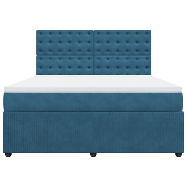 vidaXL Ramsäng med madrass blå 180x200 cm sammet Blå