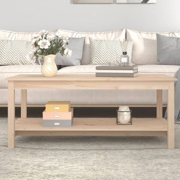 vidaXL Soffbord 110x55x45 cm massiv furu Brun