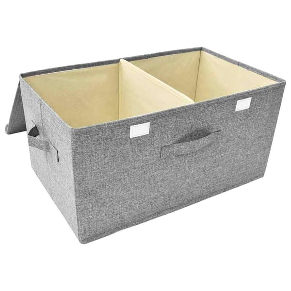 vidaXL Förvaringslåda 2 st tyg 50x30x25 cm grå grå