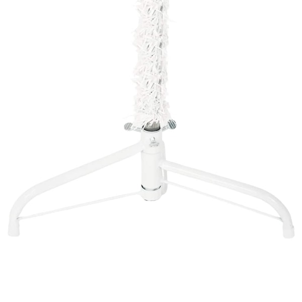 vidaXL Smal halv plastgran med stativ vit 210 cm Vit