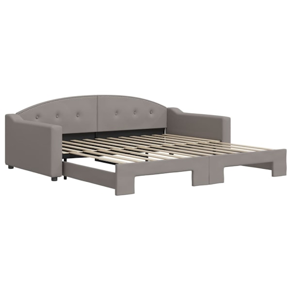 vidaXL Dagbädd utdragbar taupe 100x200 cm tyg Taupe