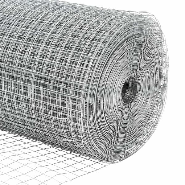 vidaXL Svetsat trådgaller markfäste 100 x 0,4 m Galvaniserat stål Mesh Silver