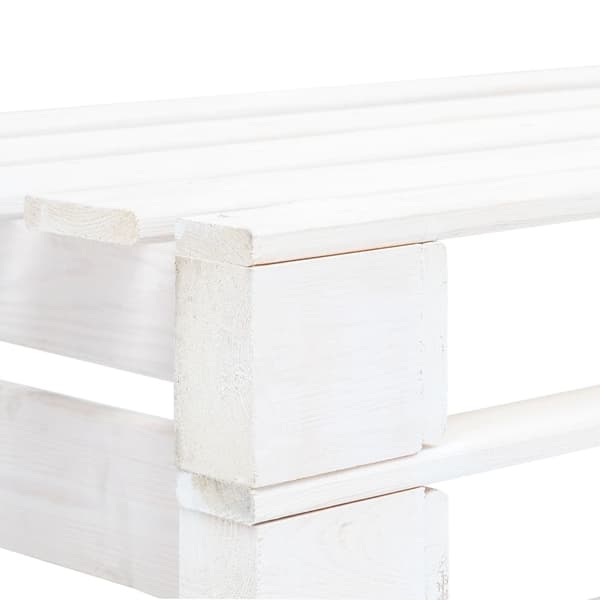 vidaXL Mittensektion till pallsoffa vit impregnerad furu Vit