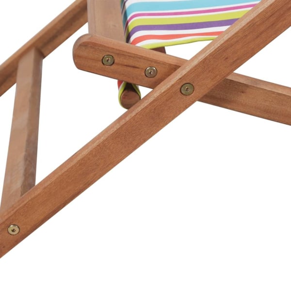 vidaXL Hopfällbar strandstol tyg och träram flerfärgad multifärg