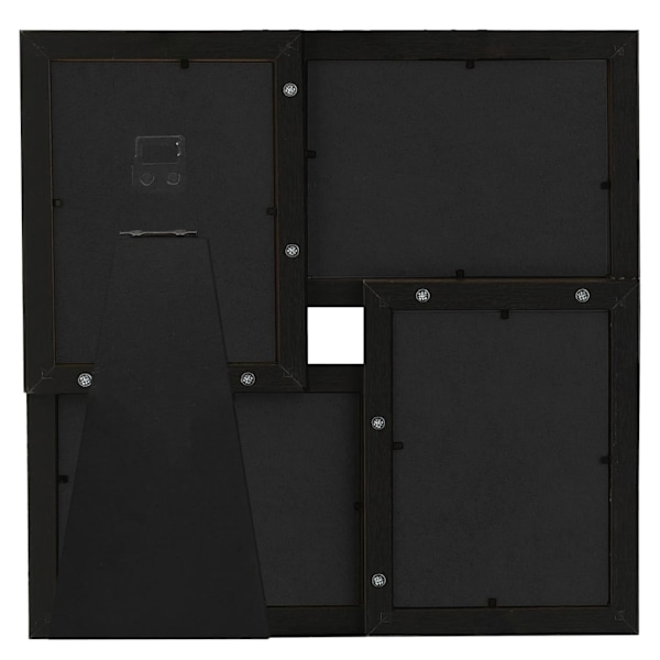 vidaXL Fotoram för 4x(10x15 cm) bilder svart MDF Svart