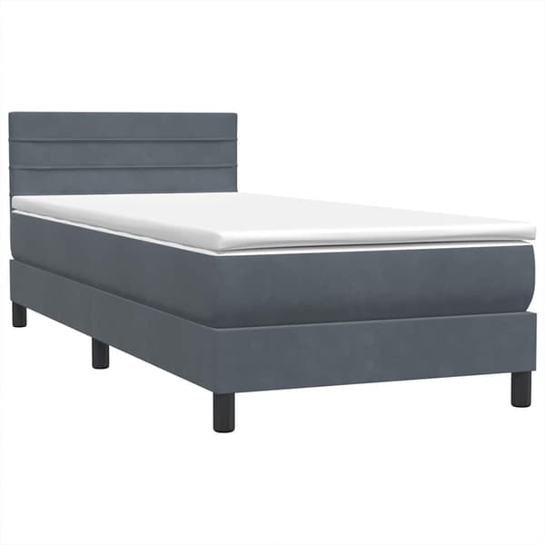 vidaXL Ramsäng med madrass mörkgrå 80x210 cm sammet Grå