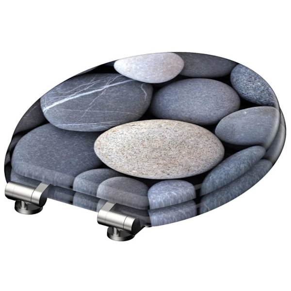 SCHÜTTE Toalettsits med mjuk stängning GREY STONE multifärg