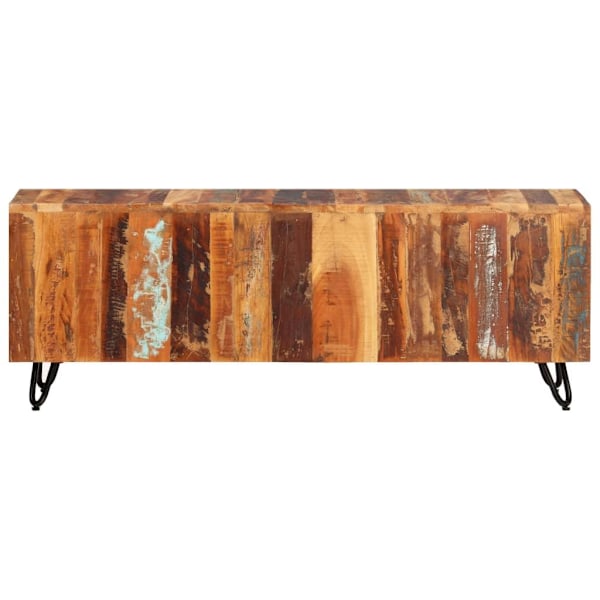 vidaXL Tv-bänk 110x30x40 cm massivt återvunnet trä Flerfärgsdesign