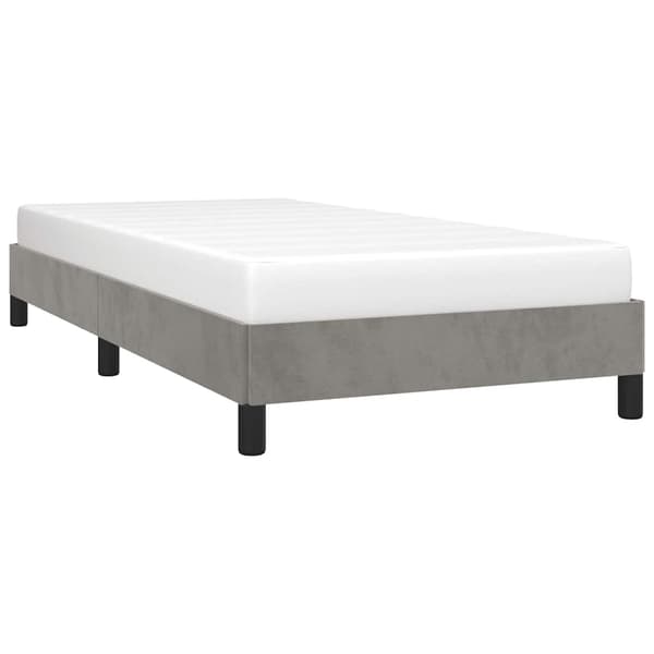 vidaXL Sängram utan madrass ljusgrå 90x200 cm sammet Grå