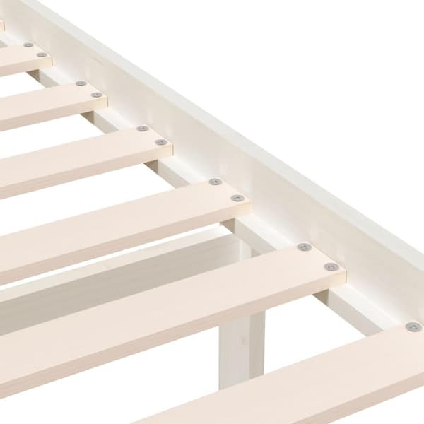 vidaXL Sängram massivt trä 75x190 cm vit Vit