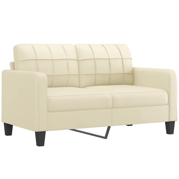 vidaXL 2-sitssoffa Grädde 140 cm konstläder Kräm
