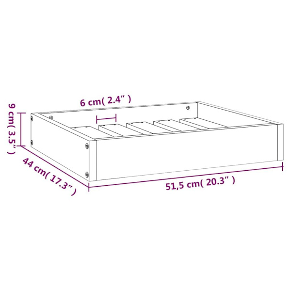 vidaXL Hundbädd honungsbrun 51,5x44x9 massiv furu Brun