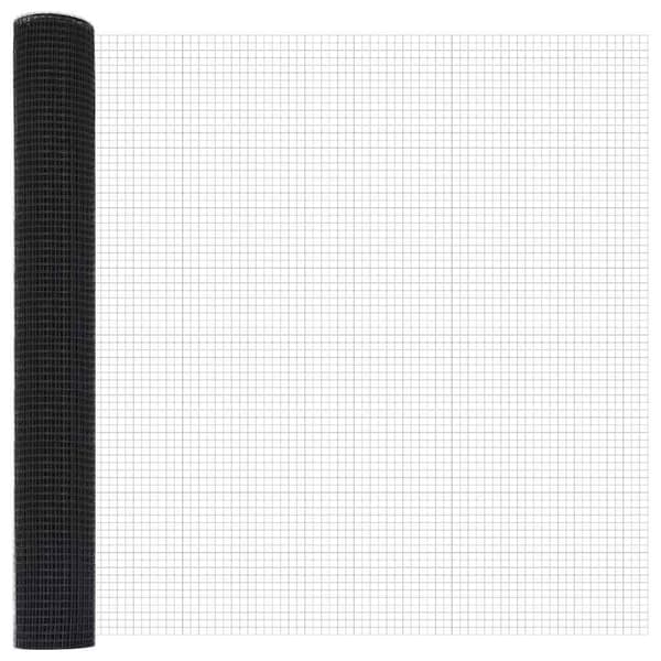 vidaXL Svetsat trådgaller markfäste 25 x 1,2 m PVC-belagda stål Grå Grå
