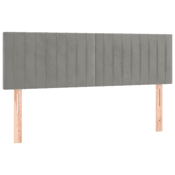 vidaXL Ramsäng med madrass ljusgrå 140x200 cm sammet Grå