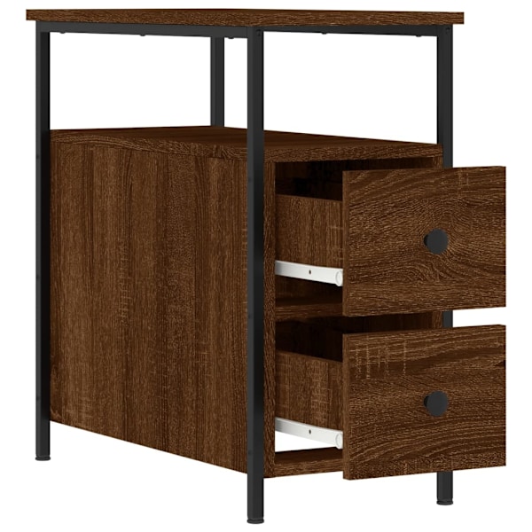 vidaXL Sängbord 2 st brun ek 30x60x60 cm konstruerat trä Brun