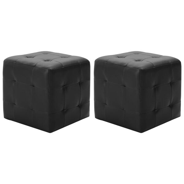 vidaXL Sittpuff 2 st svart 30x30x30 cm konstläder Svart