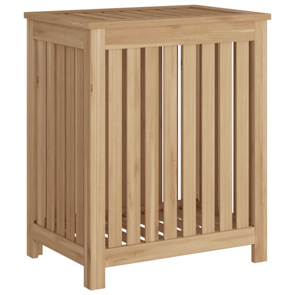 vidaXL Tvättkorg 50x35x60 cm massivt teakträ Brun