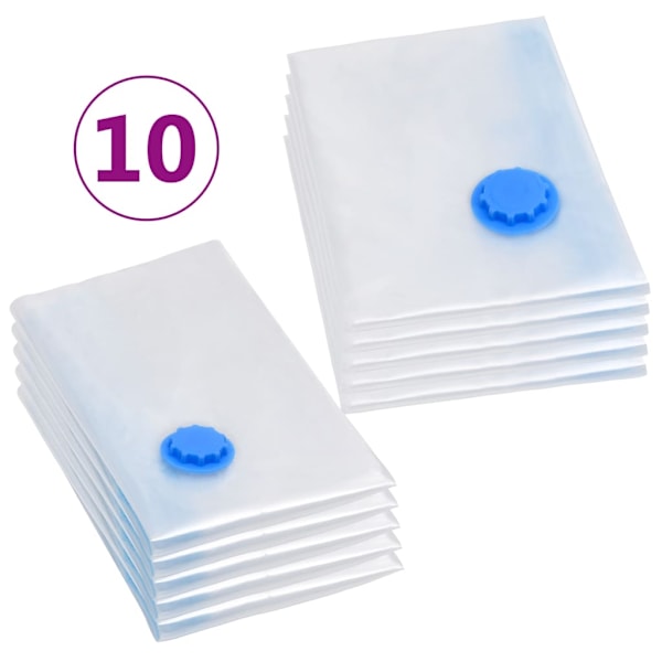 vidaXL Vakuumpåsar till kläder 2 storlekar 10 st Transparent