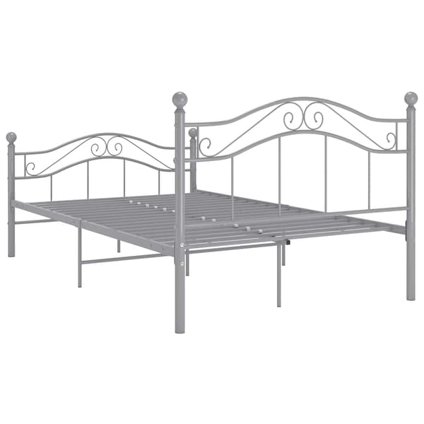 vidaXL Sängram grå metall 120x200 cm grå