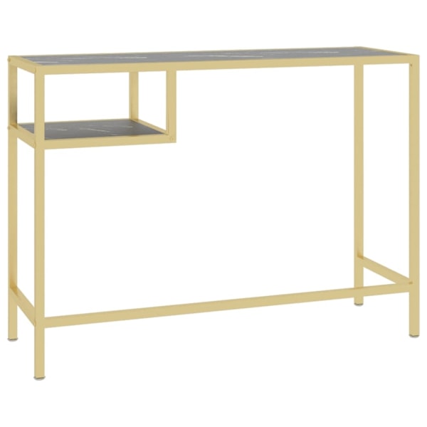 vidaXL Datorbord svart marmor 100x36x74 cm härdat glas Svart