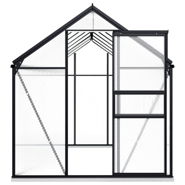 vidaXL Växthus med basram antracit aluminium 8,17 m² Antracit
