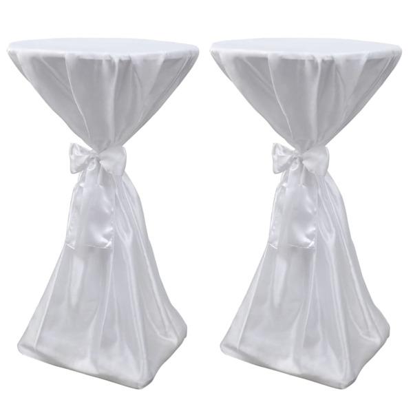 vidaXL Vit bordsduk med rosett 70 cm 2-pack Vit