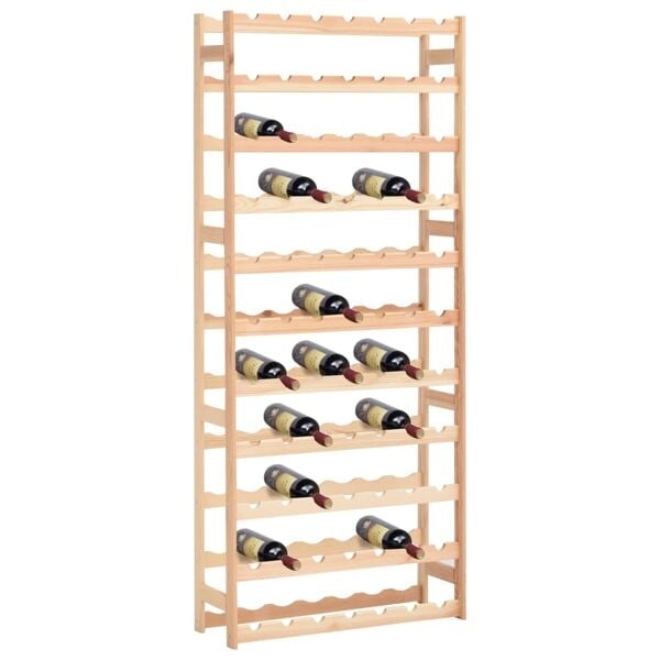 vidaXL Vinställ för 77 flaskor furu Beige