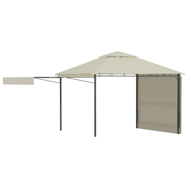vidaXL Paviljong med förlängda tak 3x3x2,75 m gräddvit 180 g/m² Creme