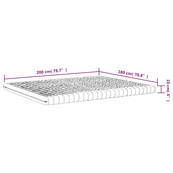 vidaXL Skummadrass vit 180x200 cm 7-zoner hårdhet 20 ILD Vit