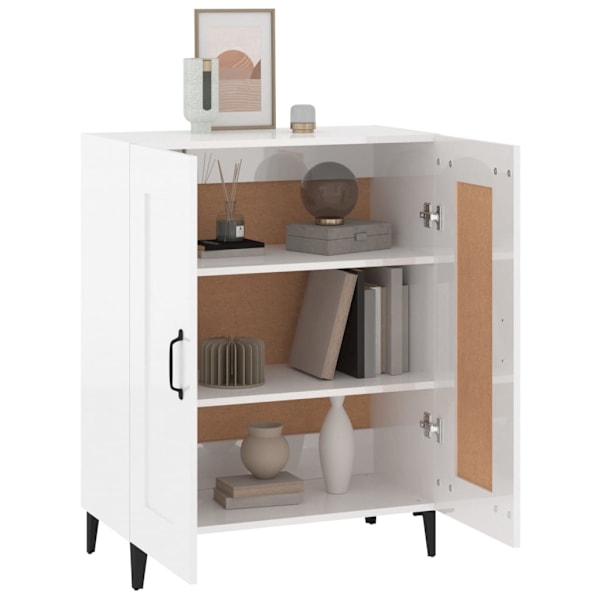 vidaXL Skänk vit högglans 69,5x34x90 cm konstruerat trä Vit