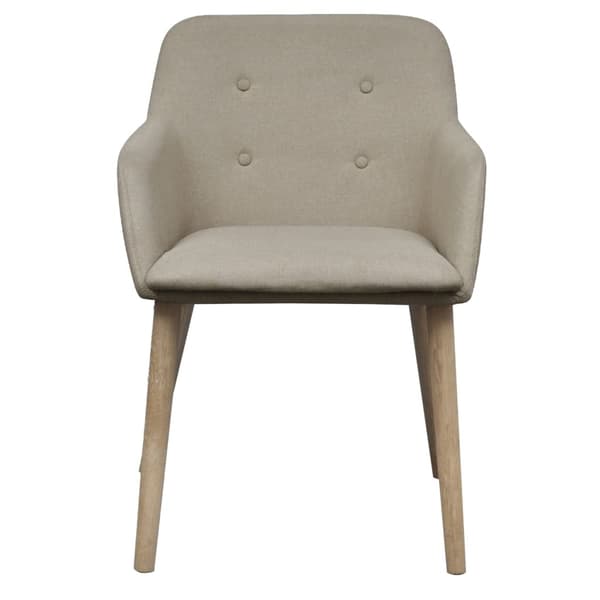 vidaXL Matsalsstol med armstöd beige 6-pack Beige