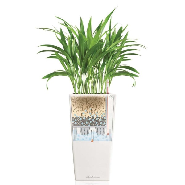 LECHUZA Blomkruka Cubico 40 ALL-IN-ONE vit högglans 18191 Vit