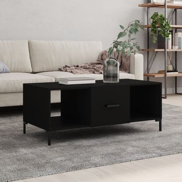 vidaXL Soffbord svart 102x50x40 cm konstruerat trä Svart